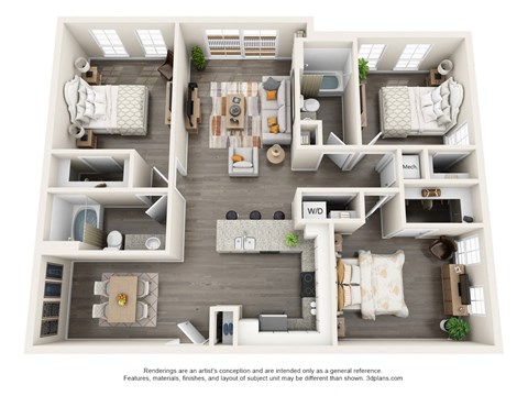C1- Sedgwick Floor Plan at The Factory at Garco Park, North Charleston, SC